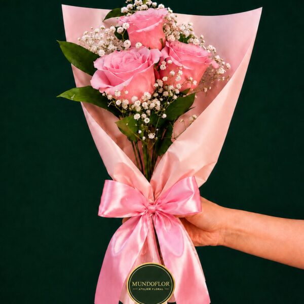 Ramo de rosas rosadas 3 varas